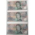 AUSTRALIA 2009 . FIVE 5 DOLLAR BANKNOTES . FRASER/COLE . CONSECUTIVE FIVE